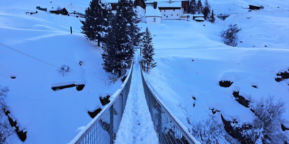 Hängebrücke im Winter - Rofenhöfe - Vent
