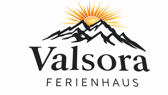 The logo displays the name "Valsora" with the addition "Holiday Home". It is surrounded by mountains and a sun, creating an inviting atmosphere. - Ferienhaus Valsora - Sölden