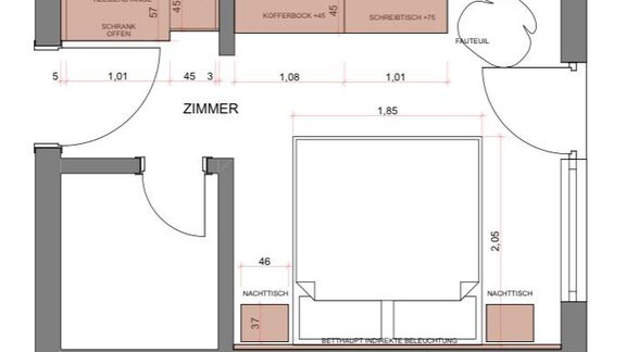 Beispielskizze Schlafzimmer - Haus Sieglinde Color - Sölden