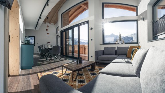 Wohnzimmer Panorama - Selda Chalet - Sölden