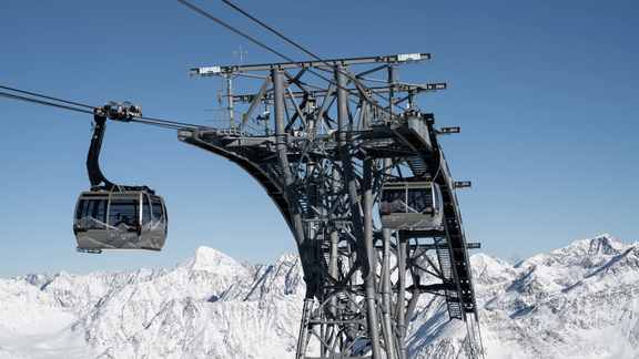 Soelden, Ötztal, mountains, winter, cable car, skilift, Gaislachkoglbahn