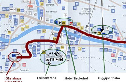 Lageplan - Gästehaus Klotz Stefan - Sölden
