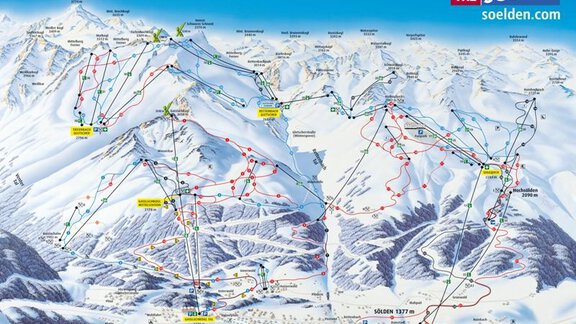 Skigebiet - Gästehaus Wiesenblick - Sölden
