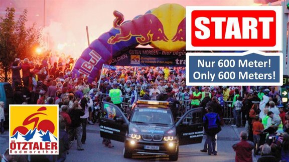 Zur Startlinie des Radmarathon nur 600 Meter - Gästehaus Maier - Sölden