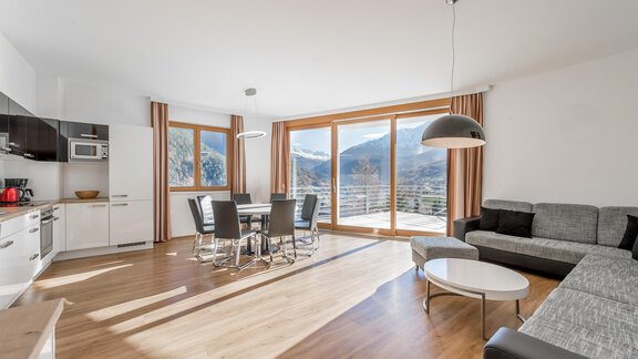 Wohnküche mit Terrasse - Apart Hotel Garni Wieser - Sölden