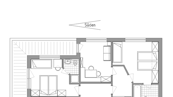 Appartement B Skizze Haus Leo Soelden Oetztal - Sölden