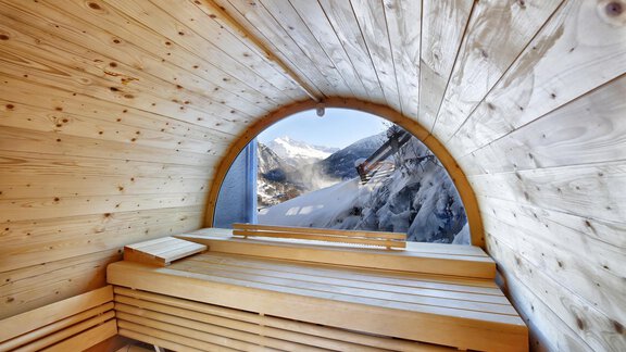 Panoramasauna mit Blick auf die Berge - HEART - Manufaktur Appartements - Sölden