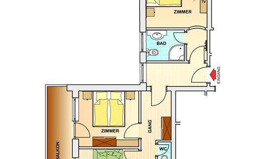 Grundriss Apt 4-6  - Hotel Garni Apart Fiegl - Sölden