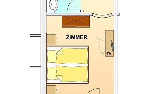 Grundirss Doppelzimmer - Hotel Garni Apart Fiegl - Sölden