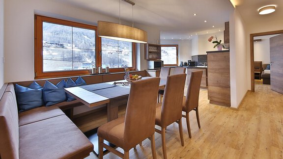 Wohn-Küche Panorama Apart - Hotel Garni Apart Fiegl - Sölden