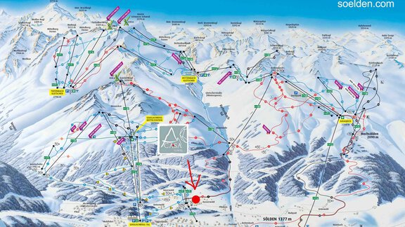 Pistenplan - A CASA Appartements Juwel - Sölden