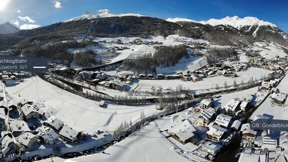 Lage-Panorama-Winter - Haus Gondelblick - Sölden | © Falkner Georg