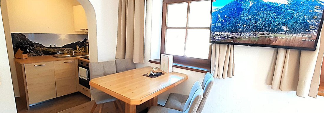 Ferienwohnung Holly Ötztal Küche Essbereich - Bio & Reiterhof der Veitenhof - Niederthai