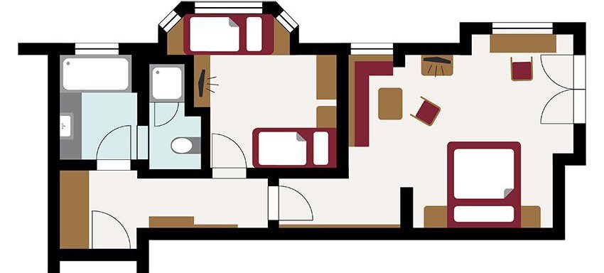 Skizze Turmsuite Skizze Turmsuite - Hotel Jenewein - Obergurgl
