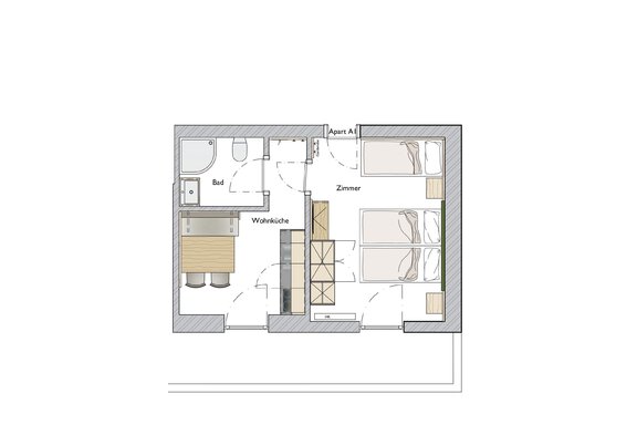 ApartA1 Skizze - Appartement Jägerhof - Sölden