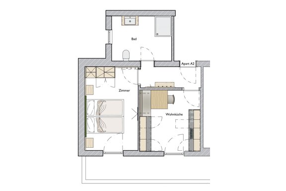 ApartA2 Skizze - Appartement Jägerhof - Sölden