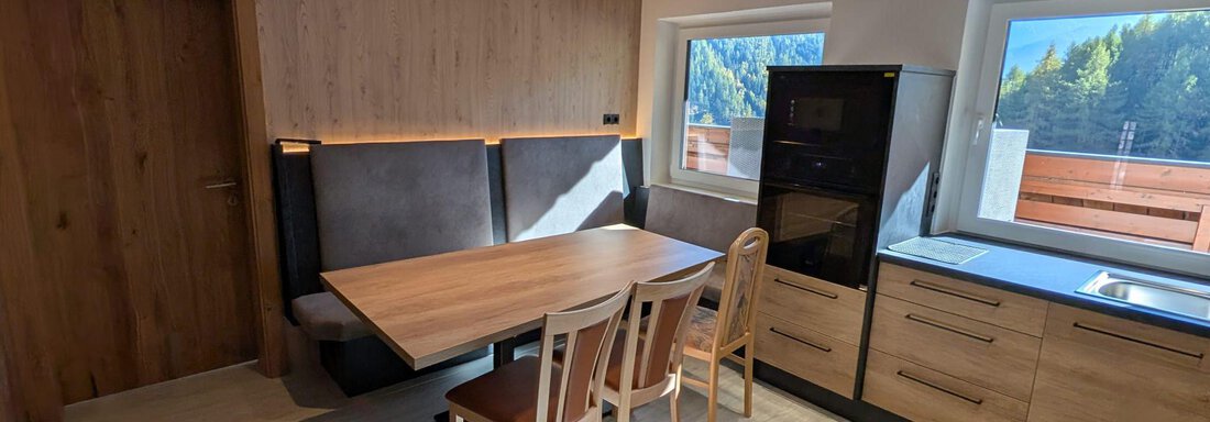 Wohnraum mit Küche - Appt. Rosmarie - Sölden