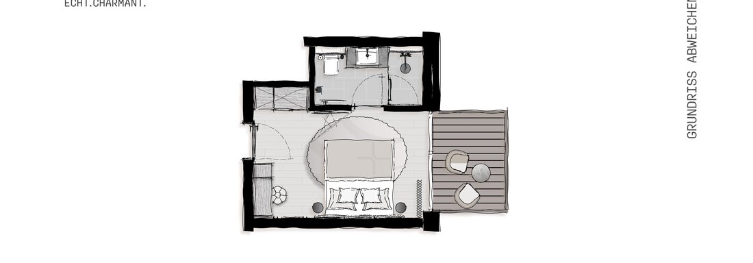 Grundriss Doppelzimmer klein - Edelweiss echt.charmant. - Sölden