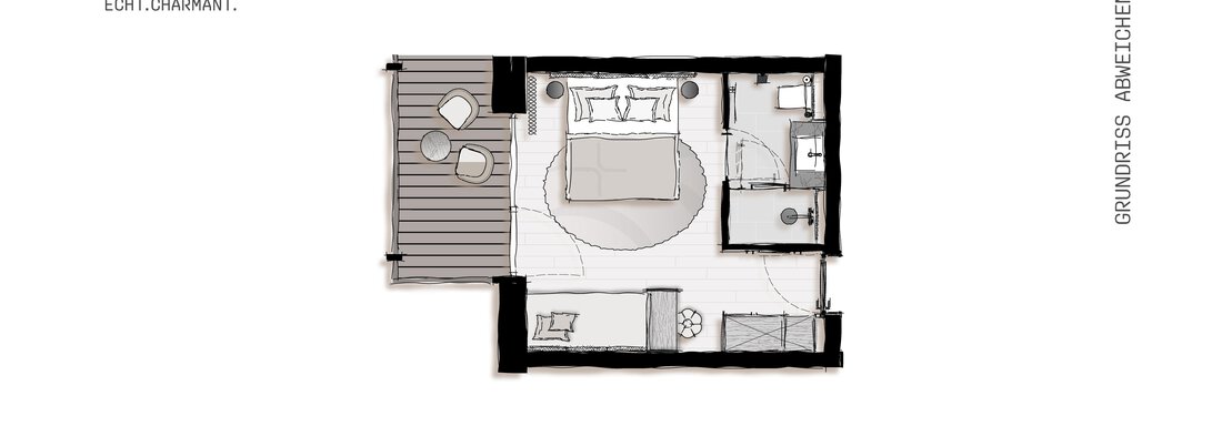 Grundriss Dreibettzimmer - Edelweiss echt.charmant. - Sölden