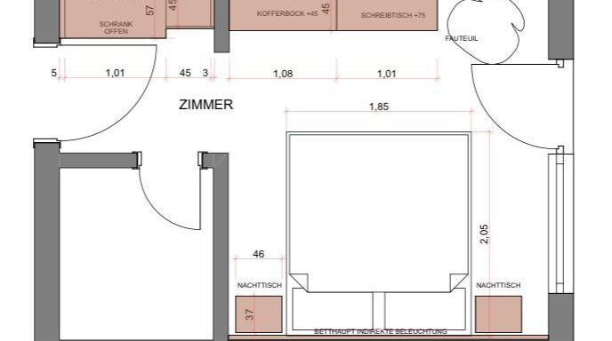 Skizze Doppelzimmer Sieglinde Color Sölden - Haus Sieglinde Color - Sölden