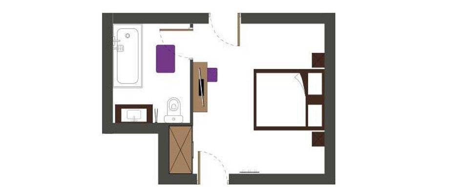 Doppelzimmer Sölden Skizze Doppelzimmer Sölden Skizze - Hotel Erhart - Sölden