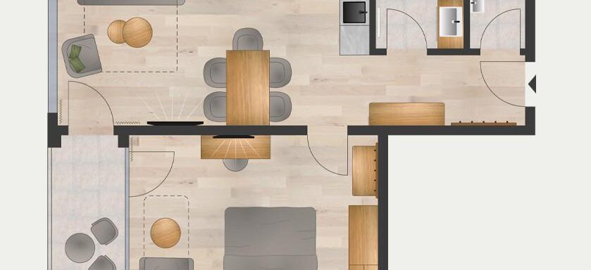 Grundriss fünf'ar - Marco's Mountain Home - Sölden