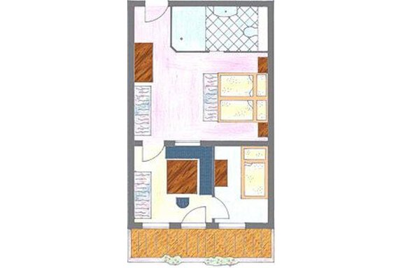 Skizze Familienzimmer - Pension Berggeist - Sölden