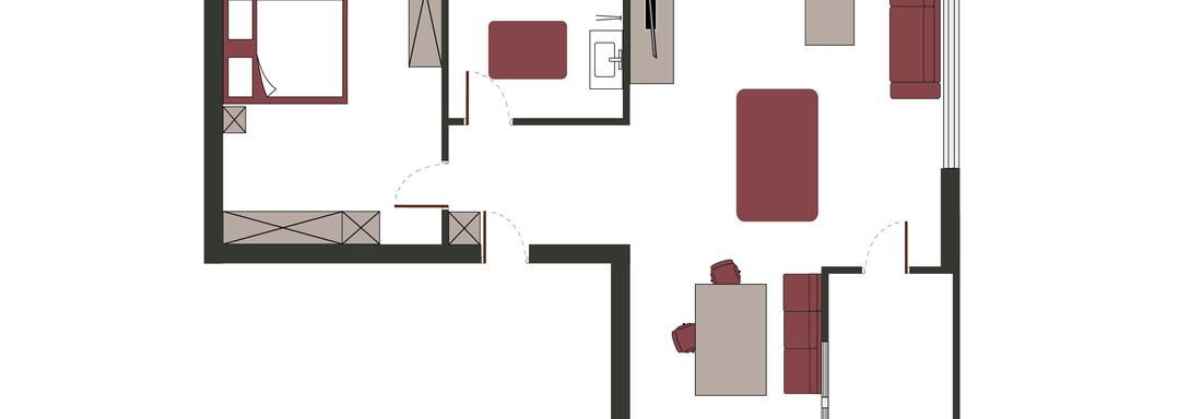 Skizze Fingerhut  42m2 - Sportpension Rubin - Sölden