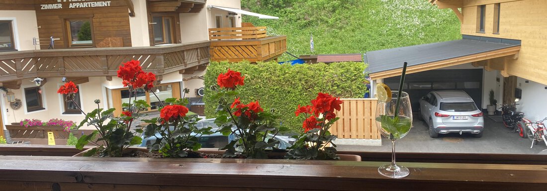 Ausblick vom Balkon nach Osten - Sportpension Rubin - Sölden