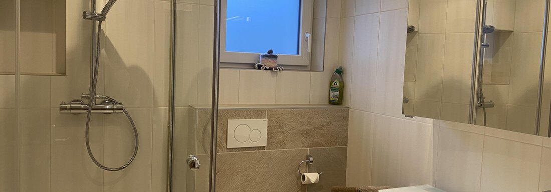 bathroom with shower and WC - Sportpension Rubin - Sölden